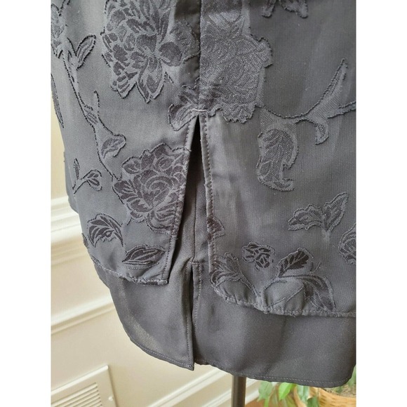 Banana Republic Womens Black Floral Polyester Round Neck Sleeveless Top Blouse S - Picture 5 of 10